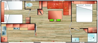 Mobil home CONFORT PLUS  / 2 bedrooms - dishwasher and TV -Air-conditioned — 7