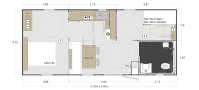 Mobile-home PRESTA + 33m² PMR - 2 bedrooms — 7