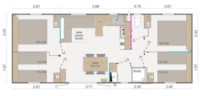 Mobile-home PRESTA + 40m² - 4 bedrooms — 7