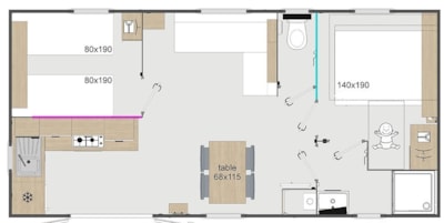 Mobile-home PRESTA + 30m² - 2 bedrooms — 7