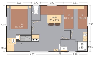 Mobile-home CONFORT 22m² - 2 bedrooms — 7