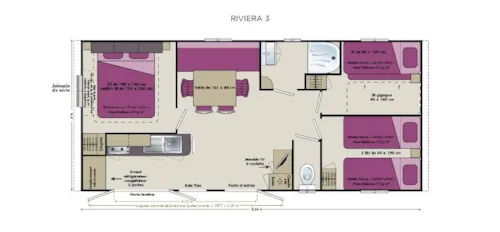 Location - Mobil-Home 3 Chambres Riviera  Climatisé 32M² - image n°8 - Camping Chadeyron