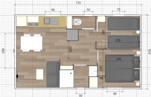 Mietunterkunft - Premium Mobilheim 2026 Mit Aussicht Und Klimaanlage 2 Schlafzimmer 4 Personen - image n°7 - Camping Chadeyron