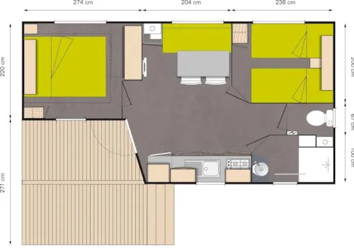 Location - Cottage *** 2 Chambres - image n°2 - YELLOH! VILLAGE - DOMAINE DE L'ESQUIRAS