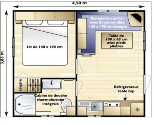 Accommodation - Mobile Home  Terrasse 17M² - 1 Bedroom - image n°6 - Camping MAUI