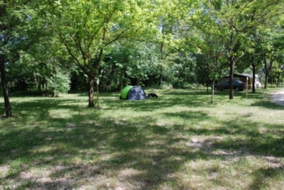 Pitch for 2 persons with car, tent or caravan