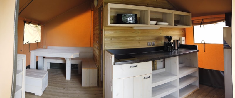 Bungalow Compacte+ Duo: 2 Schlafzimmer in 2 separaten Bungalows, Küche, kein Bad