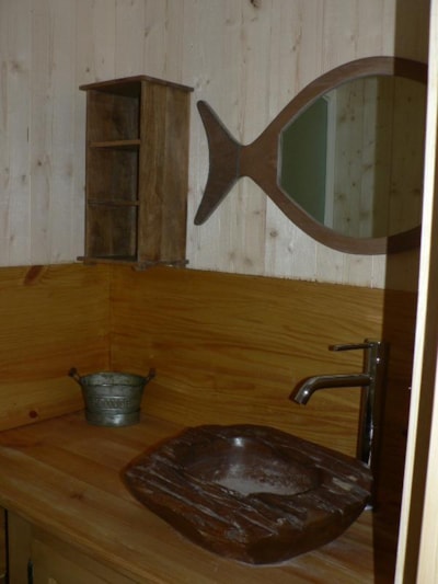 Wooden cabin fisherman