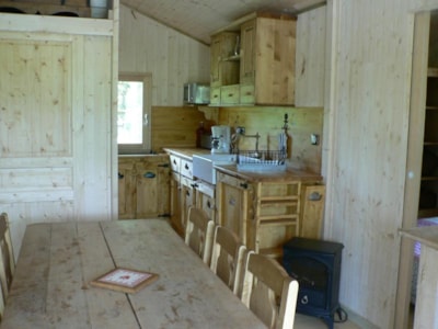 Wooden cabin fisherman