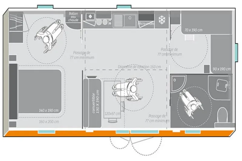 Mobil Home Life Confort 30 M²- 2 Chambres - Pmr + Climatisation