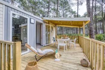 Mietunterkunft - Mobilheim 3 Trèfles - 2 Zimmer - Klimaanlage - Camping Le Tedey