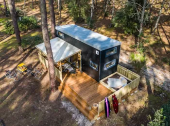 Mietunterkunft - Tiny House 3 Trèfles - 2 Schlafzimmer - Camping Le Tedey