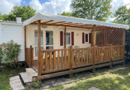 Location - Mobil Home Prestige 30M² - 2 Chambres - Terrasse Couverte - Camping Les Abberts