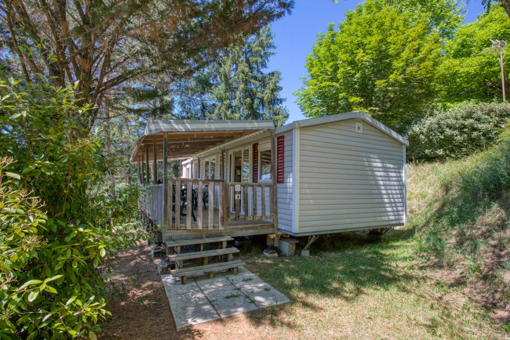 Location - Mobile Home 3 Chambres - 2 Salles De Bain Apollon Riviera 40 M² - Terrasse Couverte De 18 M² - CAMPING LA BASTIDE