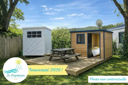 Huuraccommodatie(s) - Evasion Pakket (Individuele Badkamer + Kitchenette + Hut Met Twee Eenpersoonsbedden) - Camping Le Perpetuum