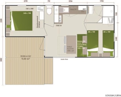 Mobile home Bali 2 - 2 bedrooms -