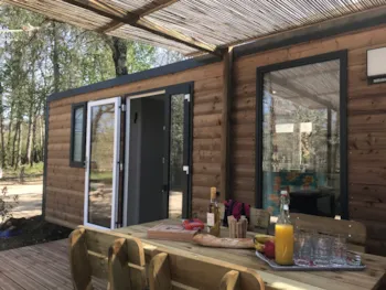 Mietunterkunft - Cottage Nirvana (6 Pers) 3 Schlafzimmer-Klimaanlage -Geschirrspüler-Überdachte Halbterrasse - Camping La Peyrugue