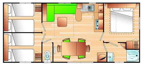 Mobil Home Bermudes Plus (3 Chambres, Tv, Lave-Vaisselle)