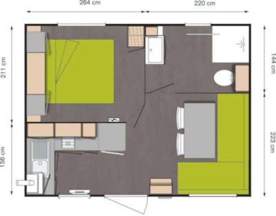 Mobile-home Eco 1 bedroom S
