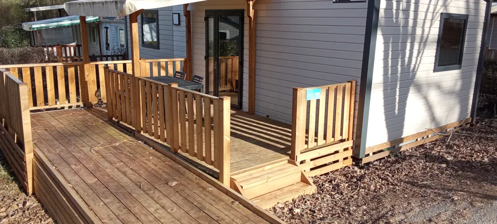 Mietunterkunft - Mobilheim Comfort+ 2 Schlafzimmer Barrierefrei - Camping Paradis l'Escapade