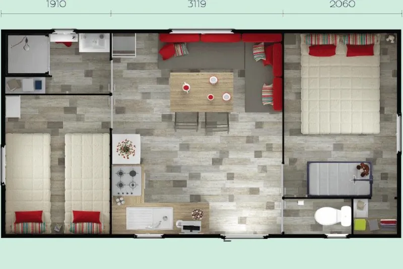 Mobil Home Dolce Vita 27 M² Avec Télévision - 2 Chambres - Terrasse Couverte -