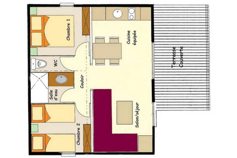 Chalet Charlay 35 M² Avec Télévision - 2 Chambres - Terrasse Couverte -