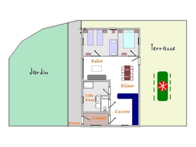 Cottage 9 persons, 2 bedrooms, terrace, private garden — 10