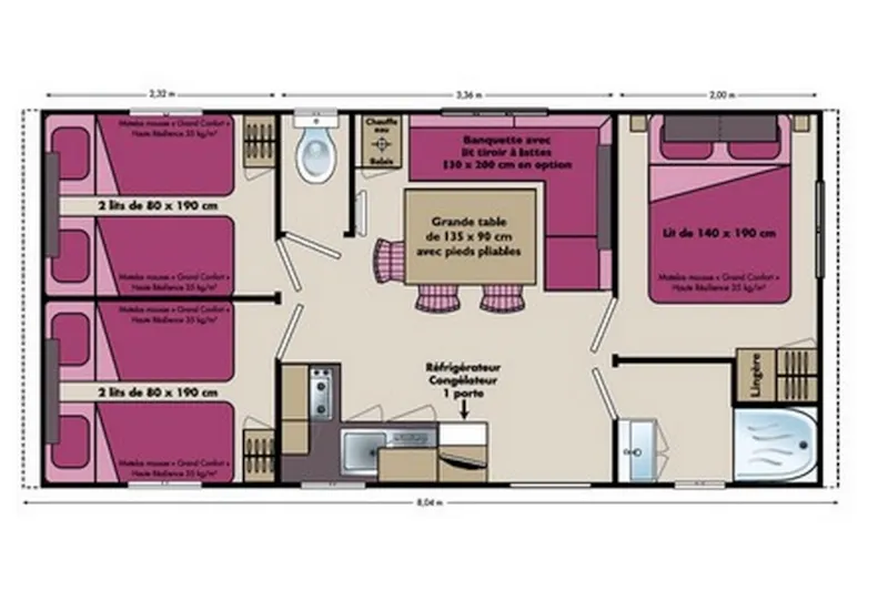 Mobil-Home Panorama 3 Chambres - Télévision - Terrasse Couverte