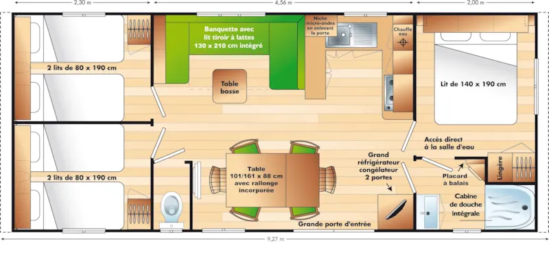Mobil-Home Tourterelle 32M² - Tv + Terrasse Couverte