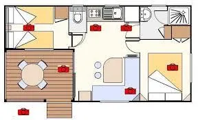 Mobil-Home Hirondelle 29M² - Terrasse Couverte Incluse