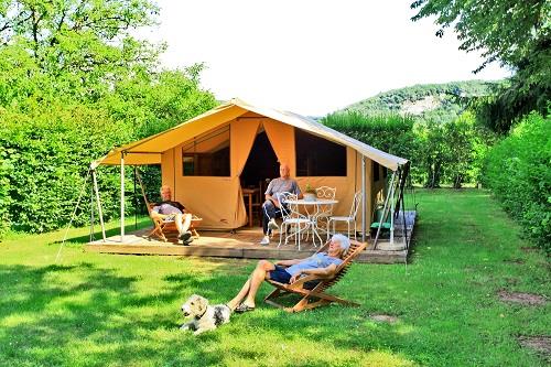 Location - Tente Toile & Bois - 35M² - 2 Chambres - Camping La Rivière