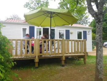 Mietunterkunft - Mobilheim Confort Terrasse - Camping les Poutiroux