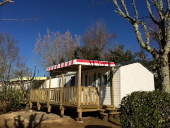 Mietunterkunft - Mobilheim Confort Halbüberdachte Terrasse - Camping les Poutiroux