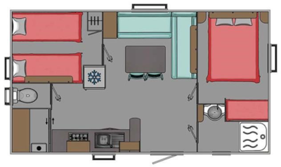 Comfort Mobile Home with Covered Terrace - Sunday