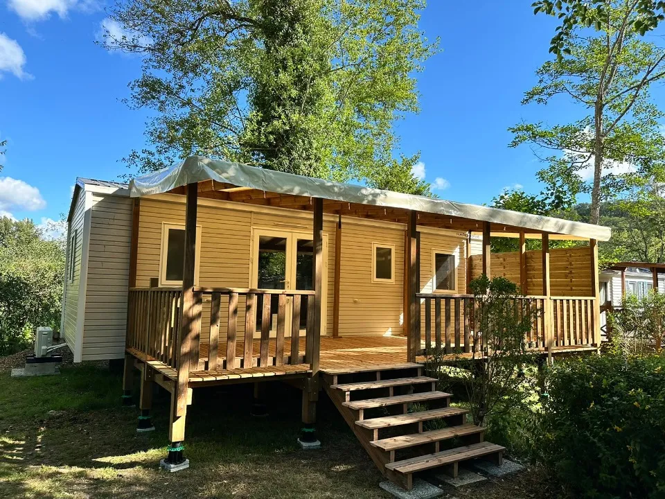 Location - Mobil-Home Prémium 3 Chambres Climatisé - CAMPING LA LENOTTE 