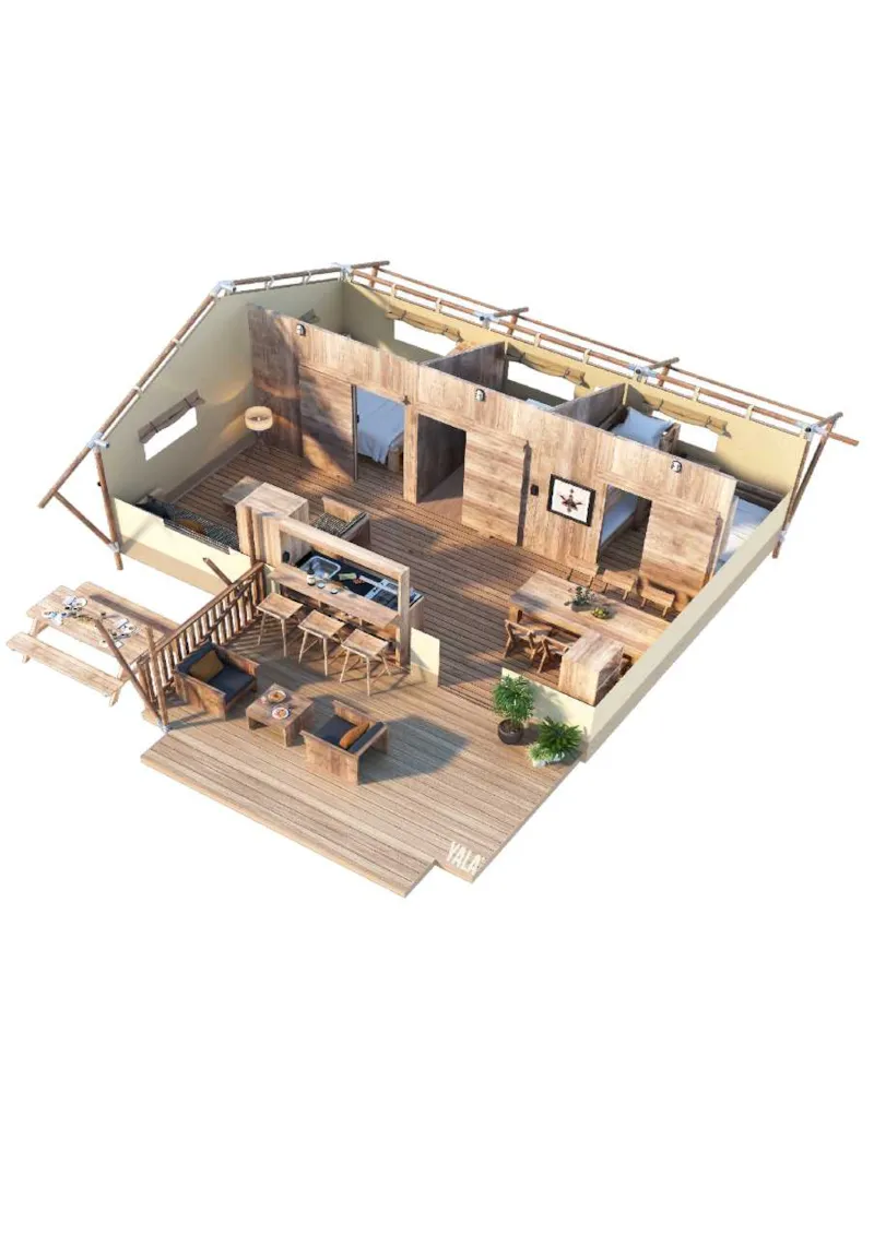 Tente Lodge Neandertal 55M² Avec Sanitaires