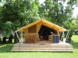Location - Tente Lodge - Vue Rivière - Camping Le Port de Limeuil