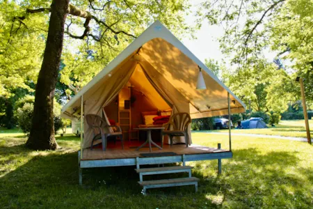 Huuraccommodatie(s) - Trekkingtent - Uitzicht Op De Rivier - Camping Le Port de Limeuil