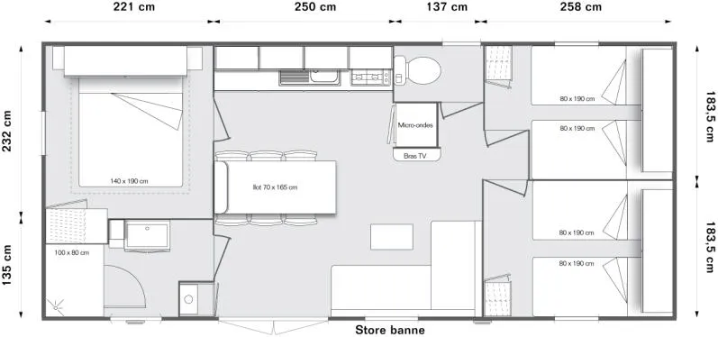 Mobilhome Confort 3 Chambres - Climatisation - Douche Xxl - Tv Et Barbecue - Terrasse Semi-Couverte