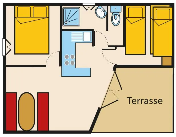 Chalet Détente 36 M² 2 Chambres 5 Personnes - Terrasse Couverte