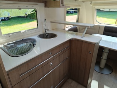 Caravan with awning