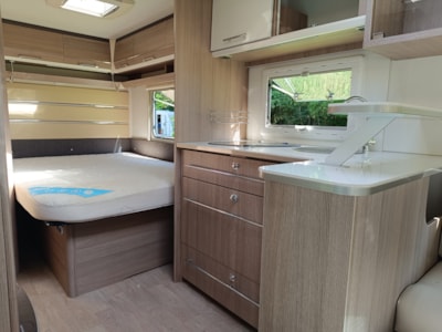 Caravan with awning