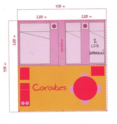 20m² canvas bungalow with 2 bedrooms - Arrival on Saturdays in July and August