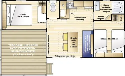 Mobil-Home Grand Confort Loggia 32M² 2 Chambres - Arrivée Le Dimanche En Juillet Et Août