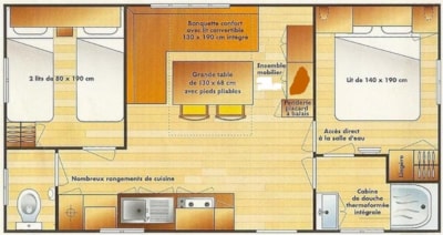 Eco Mobile Home - Comfort 28m² 2 bedrooms - Arrival on Sundays in July and August