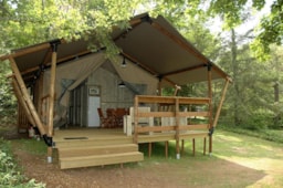 Location - Lodge Woody 50M² Avec Terrasse Couverte - 3 Chambres (Avec Sanitaires) - Camping Ushuaïa Villages les Pialades