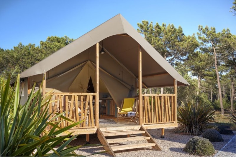 Tenda Lodge su palafitte 1,30 m - 2 camere - 23 m²
