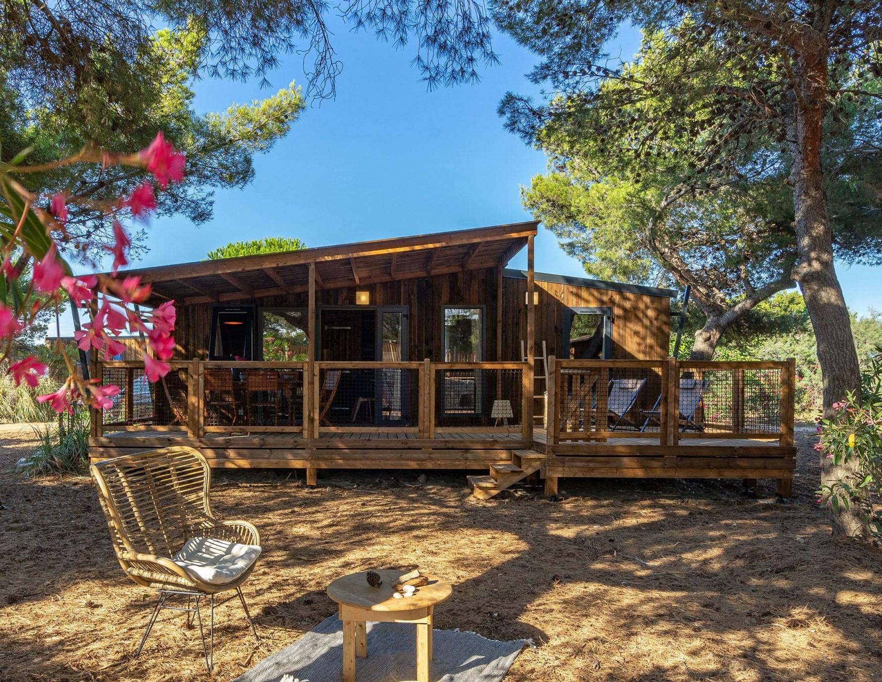 Location - Cottage-Chalet Premium Berge Privative Ponton, Tv, Clim, 2 Sdb - Camping Sites et Paysages Etang de Bazange