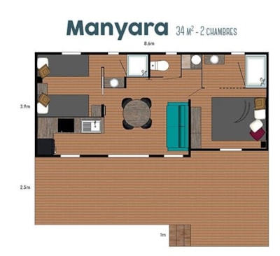 Premium cottage-chalet - private dock, TV, air conditioning, 2 bathrooms