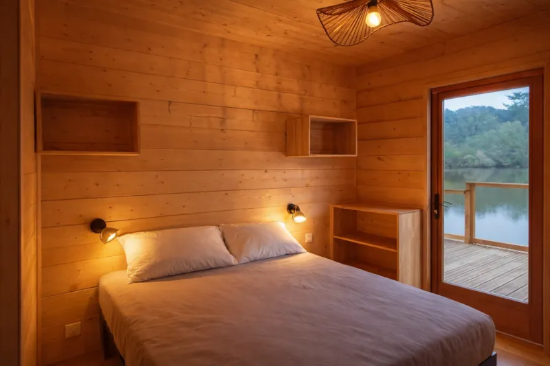 New 2026 ! Cabane Aqualodge Nature© Premium, Climatisation, Tv, 2 Sdb, Terrasse 40 M² Sur L'eau